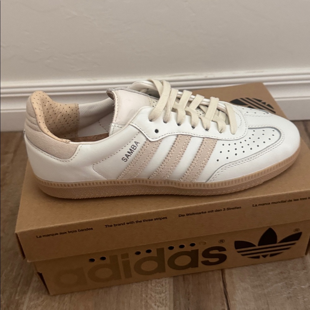 Adidas Samba OG Core White Magic Beige - Picture 3 of 5
